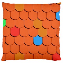 Roof Brick Colorful Red Roofing Large Cushion Case (one Side) by Sapixe