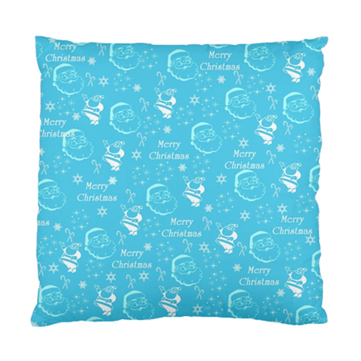 Santa Christmas Collage Blue Background Standard Cushion Case (One Side)