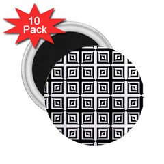 Seamless Pattern Background Black And White 2 25  Magnets (10 Pack) 