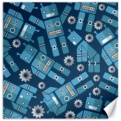 Seamless Pattern Robot Canvas 12  X 12  