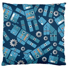 Seamless Pattern Robot Large Cushion Case (one Side)