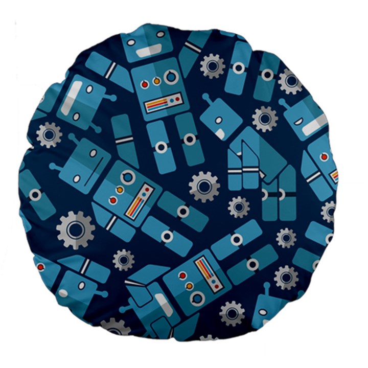 Seamless Pattern Robot Large 18  Premium Round Cushions