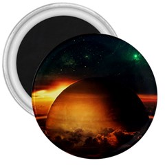 Saturn Rings Fantasy Art Digital 3  Magnets by Sapixe