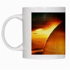 Saturn Rings Fantasy Art Digital White Mugs by Sapixe