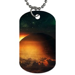 Saturn Rings Fantasy Art Digital Dog Tag (two Sides) by Sapixe