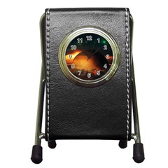 Saturn Rings Fantasy Art Digital Pen Holder Desk Clocks