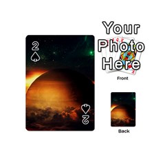 Saturn Rings Fantasy Art Digital Playing Cards 54 (mini)  by Sapixe
