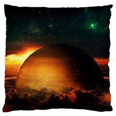 Saturn Rings Fantasy Art Digital Large Flano Cushion Case (two Sides) by Sapixe