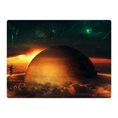 Saturn Rings Fantasy Art Digital Double Sided Flano Blanket (mini)  by Sapixe