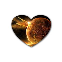 Sci Fi Planet Heart Coaster (4 Pack) 
