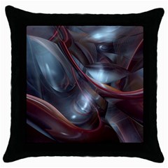 Shells Around Tubes Abstract Throw Pillow Case (black) by Sapixe