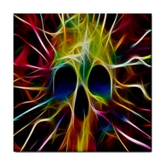 Skulls Multicolor Fractalius Colors Colorful Tile Coasters by Sapixe