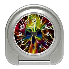Skulls Multicolor Fractalius Colors Colorful Travel Alarm Clocks by Sapixe