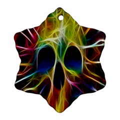 Skulls Multicolor Fractalius Colors Colorful Snowflake Ornament (two Sides)