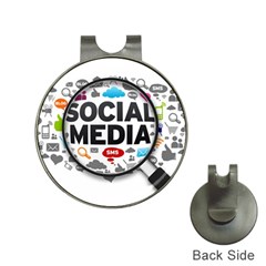 Social Media Computer Internet Typography Text Poster Hat Clips With Golf Markers by Sapixe