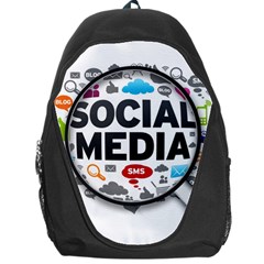 Social Media Computer Internet Typography Text Poster Backpack Bag by Sapixe