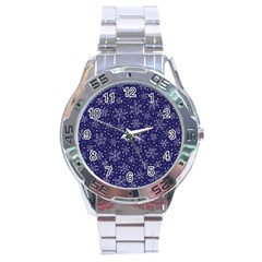 Snowflakes Pattern Stainless Steel Analogue Watch by Sapixe