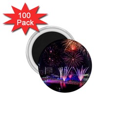 Singapore The Happy New Year Hotel Celebration Laser Light Fireworks Marina Bay 1 75  Magnets (100 Pack)  by Sapixe