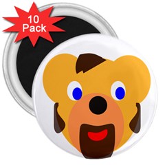 Solidarity Clipart Bear Head Teddy Bear Xmas Christmas Stuffed Animal 3  Magnets (10 Pack)  by Sapixe