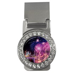 Singapore New Years Eve Holiday Fireworks City At Night Money Clips (cz) 