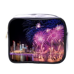 Singapore New Years Eve Holiday Fireworks City At Night Mini Toiletries Bags by Sapixe