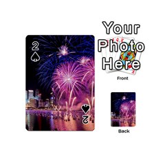 Singapore New Years Eve Holiday Fireworks City At Night Playing Cards 54 (mini) 