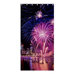 Singapore New Years Eve Holiday Fireworks City At Night Shower Curtain 36  X 72  (stall) 