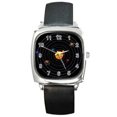 Solar System Square Metal Watch