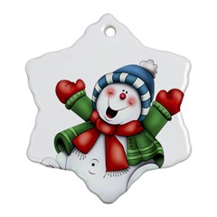 Snowman With Scarf Ornament (snowflake) by Sapixe