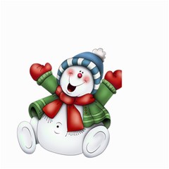 Snowman With Scarf Small Garden Flag (two Sides) by Sapixe