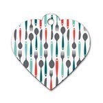 Spoon Fork Knife Pattern Dog Tag Heart (Two Sides) Front