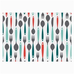 Spoon Fork Knife Pattern Large Glasses Cloth (2-side) by Sapixe