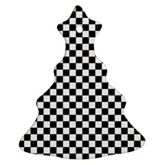 Checker Black and White Ornament (Christmas Tree) 