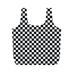 Checker Black and White Full Print Recycle Bags (M) 