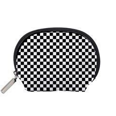 Checker Black and White Accessory Pouches (Small) 