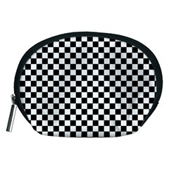 Checker Black And White Accessory Pouches (medium)  by jumpercat