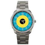 Roundel of Royal Bahamas Defence Force Air Wing Sport Metal Watch Front