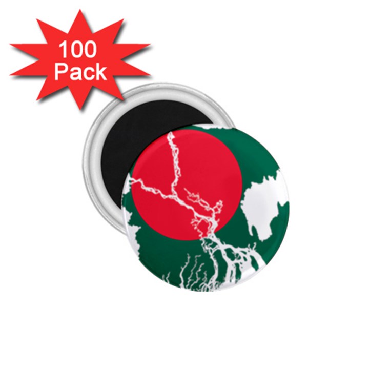 Flag Map of Bangladesh 1.75  Magnets (100 pack) 