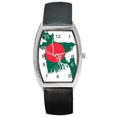 Flag Map Of Bangladesh Barrel Style Metal Watch by abbeyz71