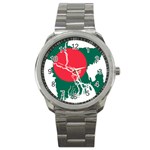 Flag Map of Bangladesh Sport Metal Watch Front