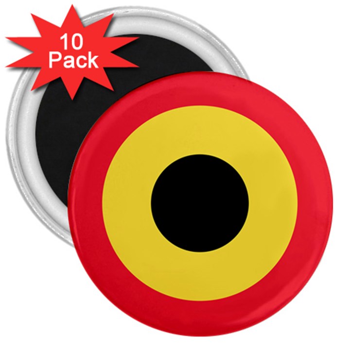 Roundel of Belgian Air Force 3  Magnets (10 pack) 