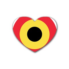 Roundel Of Belgian Air Force Rubber Coaster (heart)  by abbeyz71