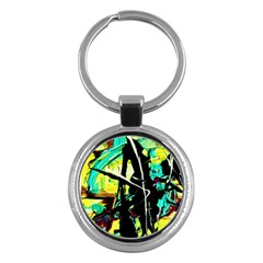 Dance Of Oil Towers 5 Key Chains (round)  by bestdesignintheworld