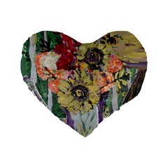 Sunflowers And Lamp Standard 16  Premium Heart Shape Cushions