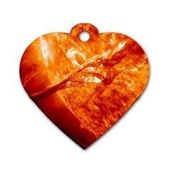 Spectacular Solar Prominence Dog Tag Heart (one Side) by Sapixe