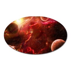 Space Red Oval Magnet by Sapixe