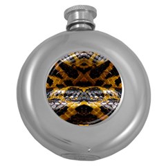 Textures Snake Skin Patterns Round Hip Flask (5 Oz) by Sapixe