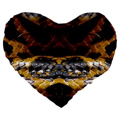 Textures Snake Skin Patterns Large 19  Premium Heart Shape Cushions by Sapixe