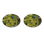 Technology Circuit Board Cufflinks (Oval) Front(Pair)