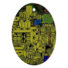 Technology Circuit Board Oval Ornament (Two Sides)